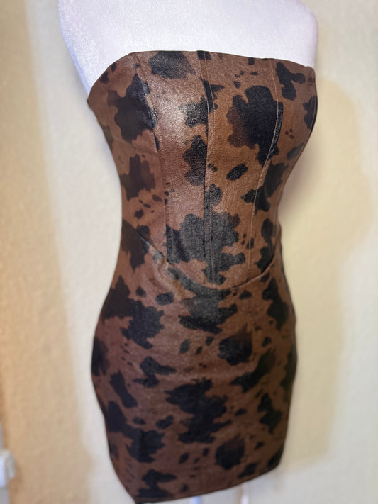 Cow print dress