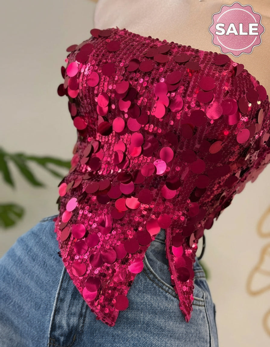Pink sequin top