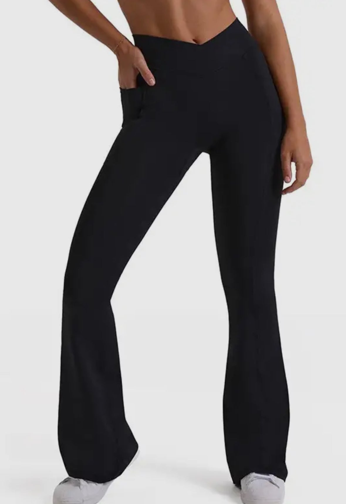 Brushed material leggings with pockets