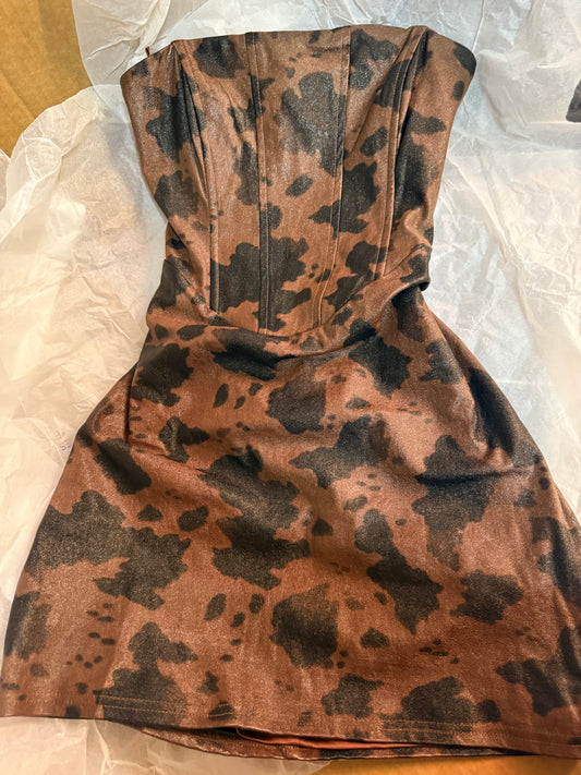 Cow print dress
