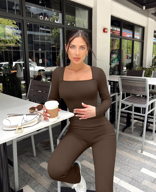 Long sleeve jumpsuit flare style