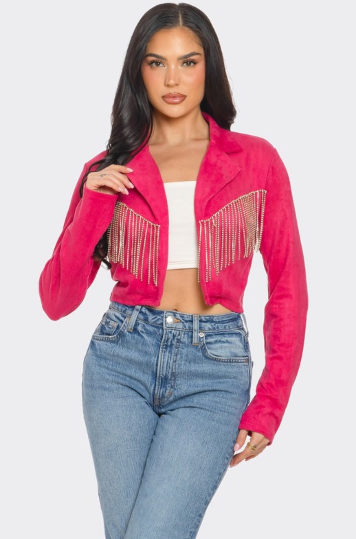 Pink suede jacket