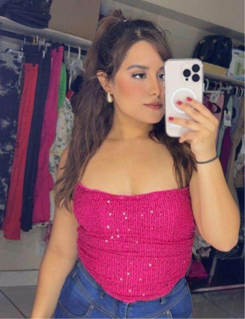 Sequin crop top