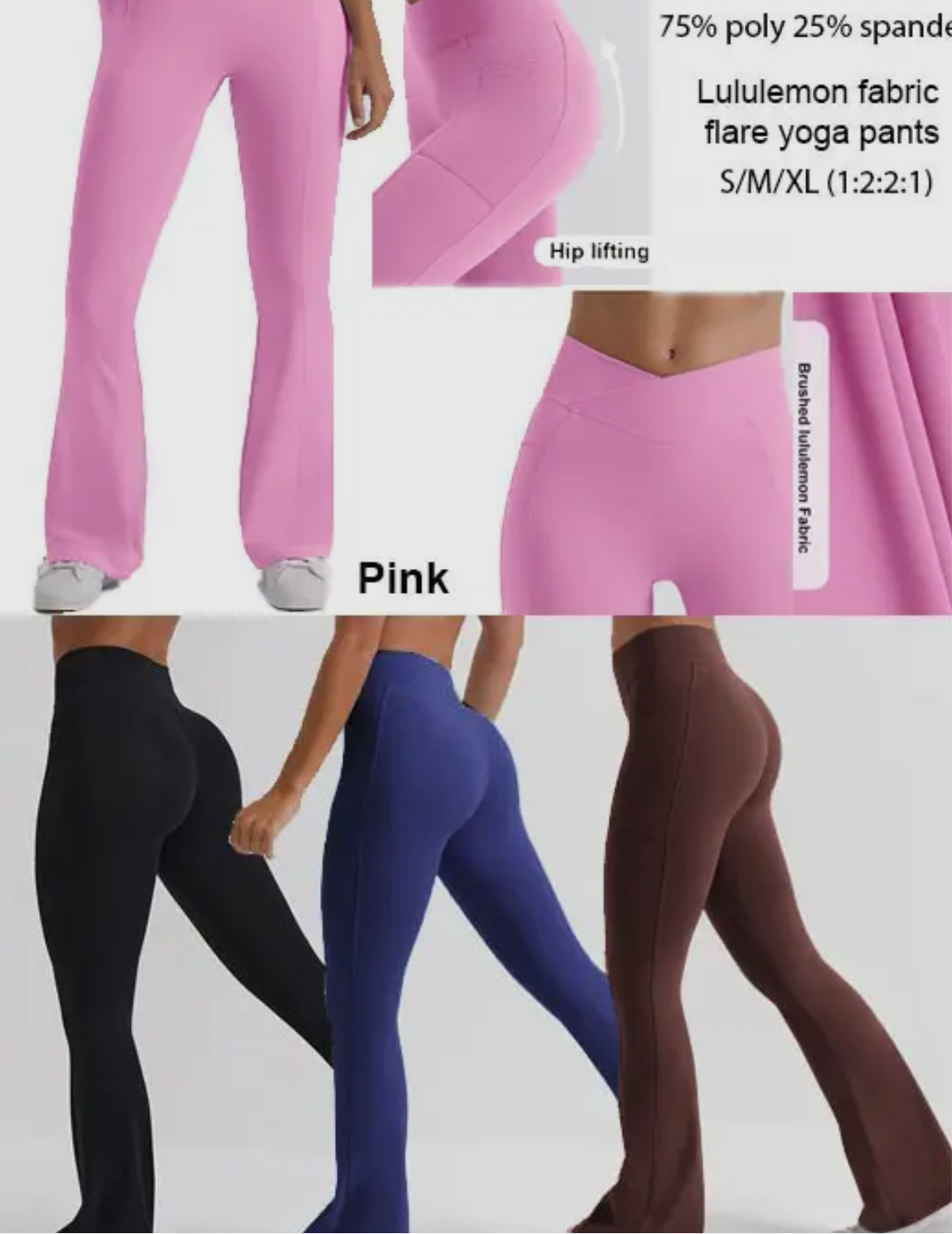 Brushed material leggings with pockets